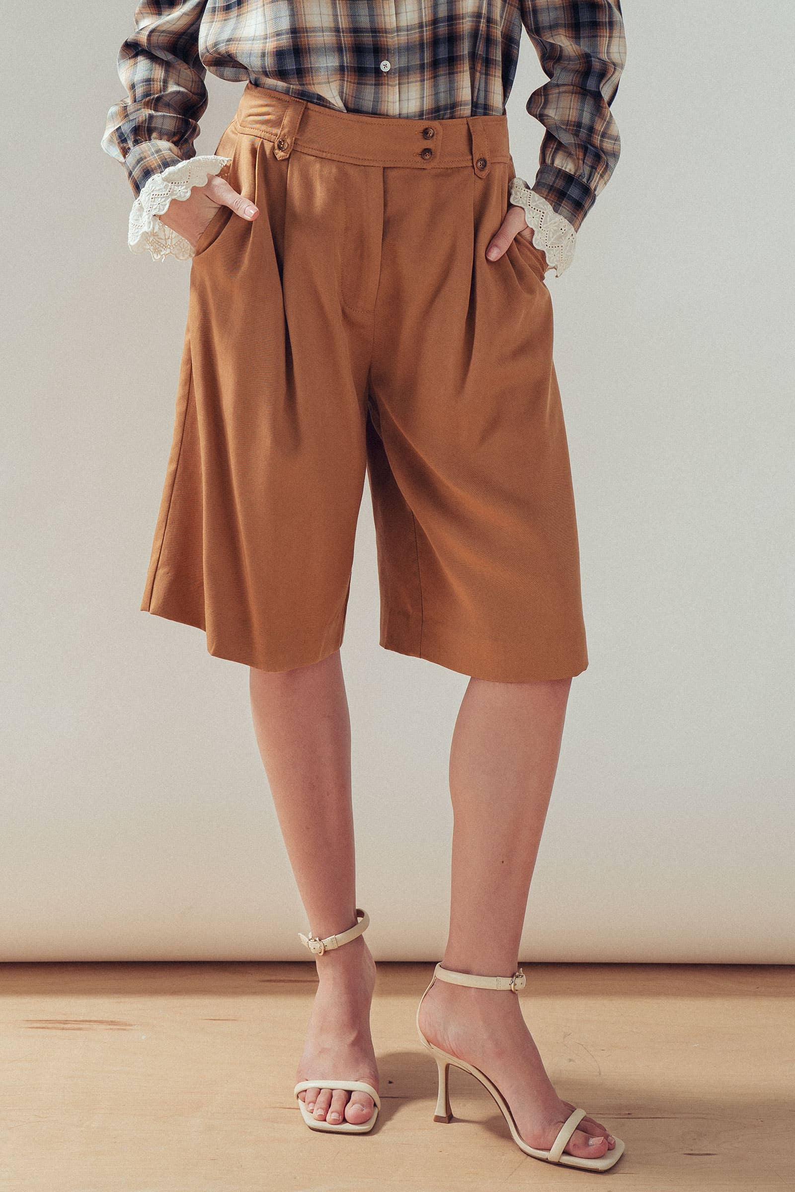 Pleated Wide Leg Lyocell Culottes