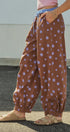Retro Candy Pop Polka Dot Pants in BROWN BLUE - Women's Pants | Urban Daizy