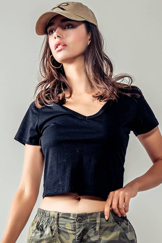 Urban Daizy Organic Cotton Comfort Scoop Neck Tee Black T-Shirt - Women's (UDZ-TP-00523) – alternate view 9