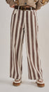 Striped Cropped Wide Leg Denim Pants