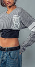 Urban Daizy Cropped Ribbed Knit V-Neck Sweater H-Grey Knit Top - Women's (UDZ-TP-00637) – alternate view 14