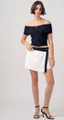 Urban Daizy Asymmetric Waistband Contrast Mini Skirt Black Skirt - Women's (UDZ-SK-00126) – alternate view 11
