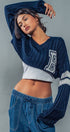 Urban Daizy Cropped Ribbed Knit V-Neck Sweater H-Grey Knit Top - Women's (UDZ-TP-00637) – alternate view 18