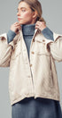 Urban Daizy Oversized Sherpa Lined Corduroy Shacket Beige Shirt Jacket Shacket - Women's (UDZ-OT-00163) – alternate view 4