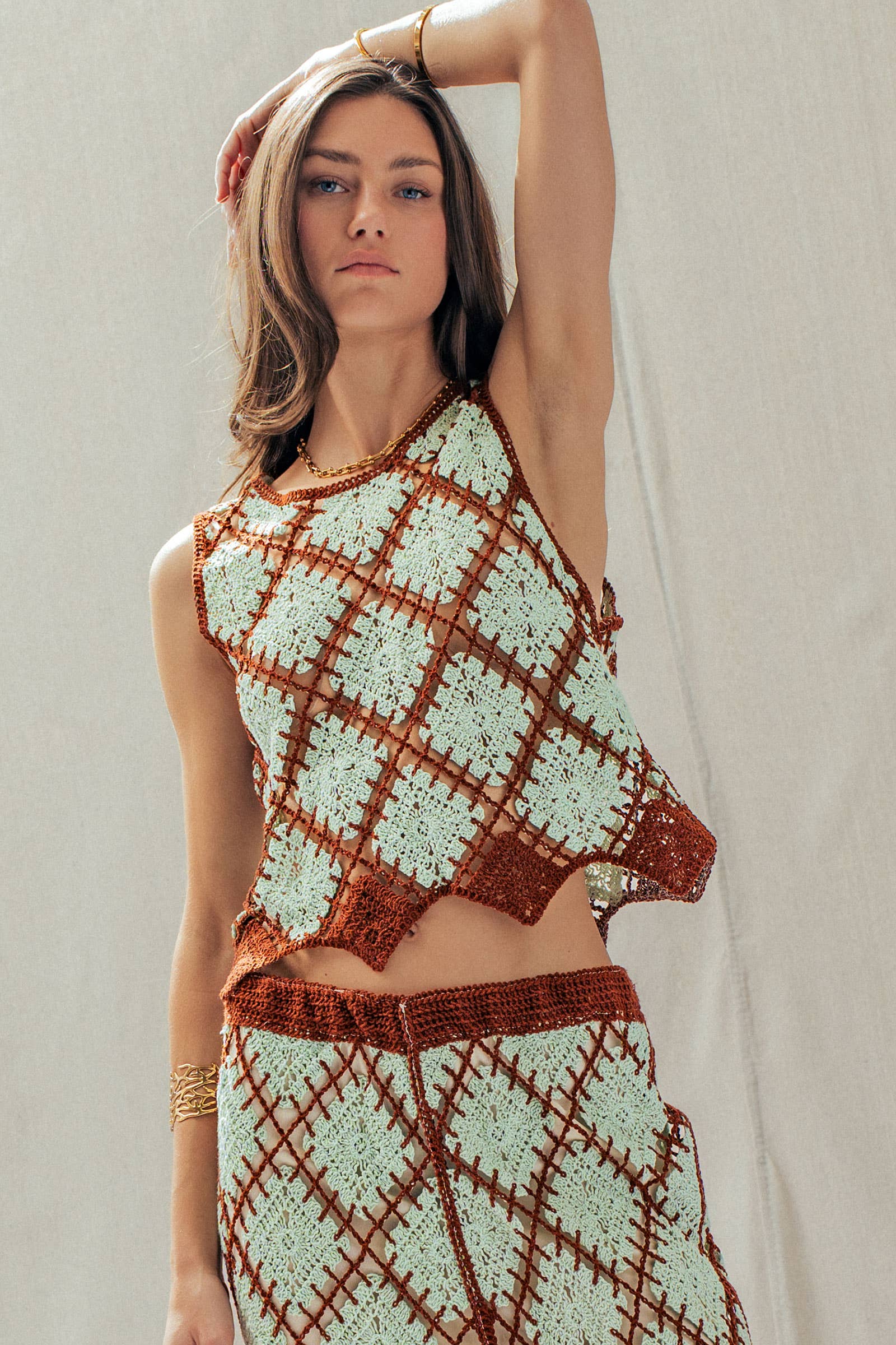 Diamond Crochet Pattern Sleeveless Tank