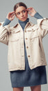 Urban Daizy Oversized Sherpa Lined Corduroy Shacket Beige Shirt Jacket Shacket - Women's (UDZ-OT-00163) – alternate view 9