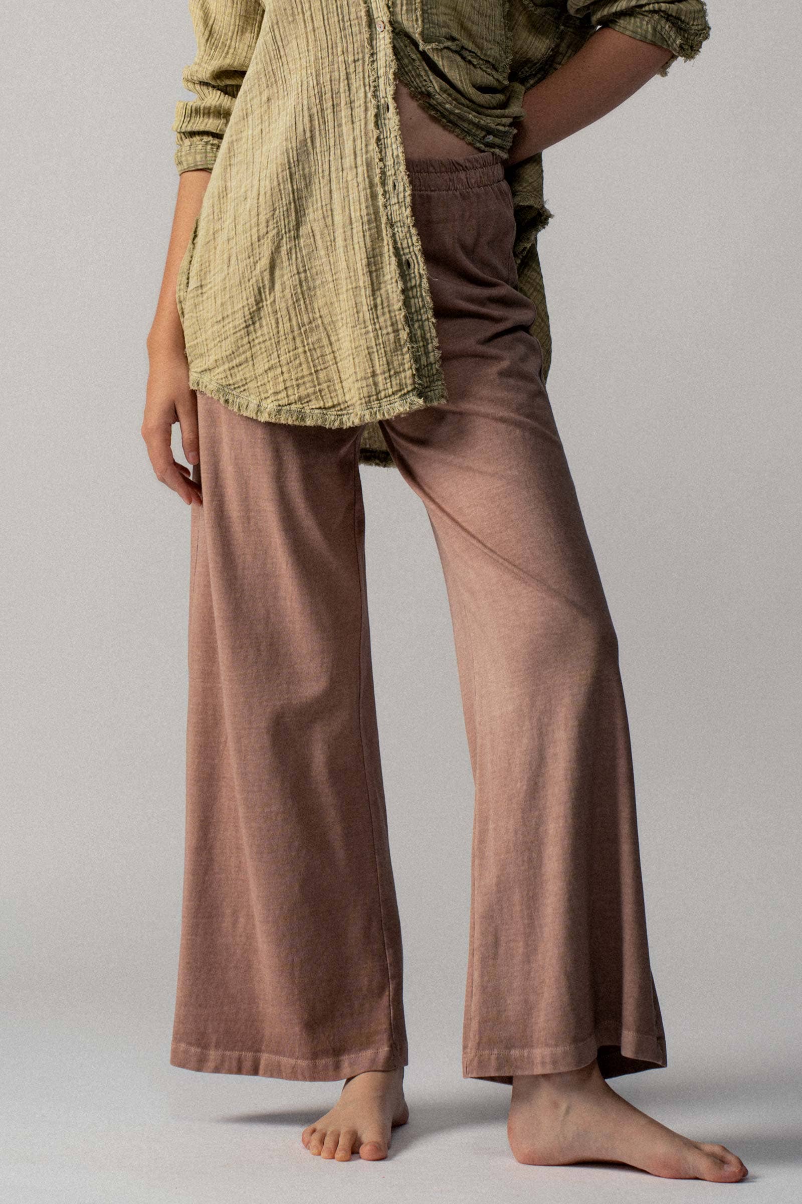 Vintage Wash Cotton Flare Yoga Pants