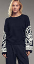 Urban Daizy Embroidered Sleeve Ivory Knit Sweater Ivory-Black Knit Sweater - Women's (UDZ-KN-00654) – alternate view 19