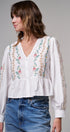 Folk Song Embroidered Peplum Blouse in WHITE - Women's Shirts & Blouses | Urban Daizy