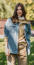 Reversible Corduroy Flannel Plaid Shacket Western for Women in BLUE STONE - Women's Jackets & Blazers | Urban Daizy