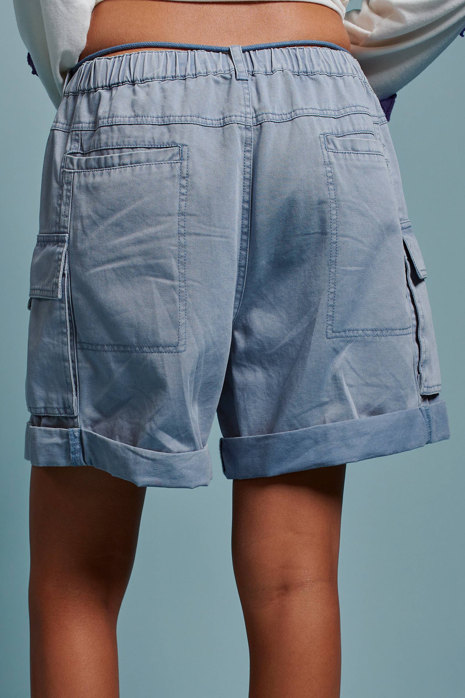 Mineral Wash Cotton Utility Cargo Shorts