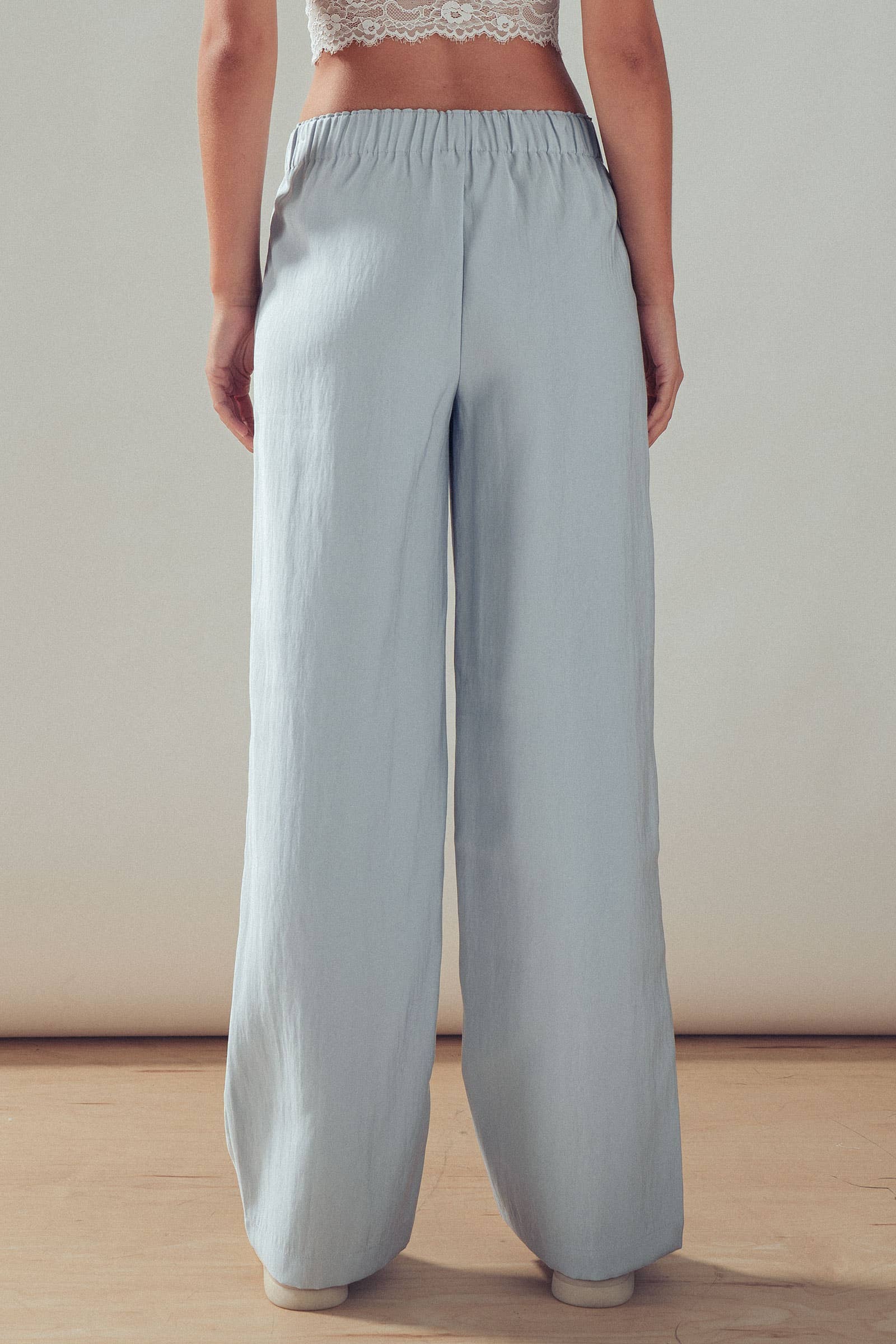 Elastic Waist Wide Leg Pants