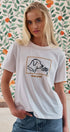 Urban Daizy Whimsical Dog & Daisy Embroidered Cotton Tee White T-Shirt - Women's (UDZ-TP-01020) – alternate view 2