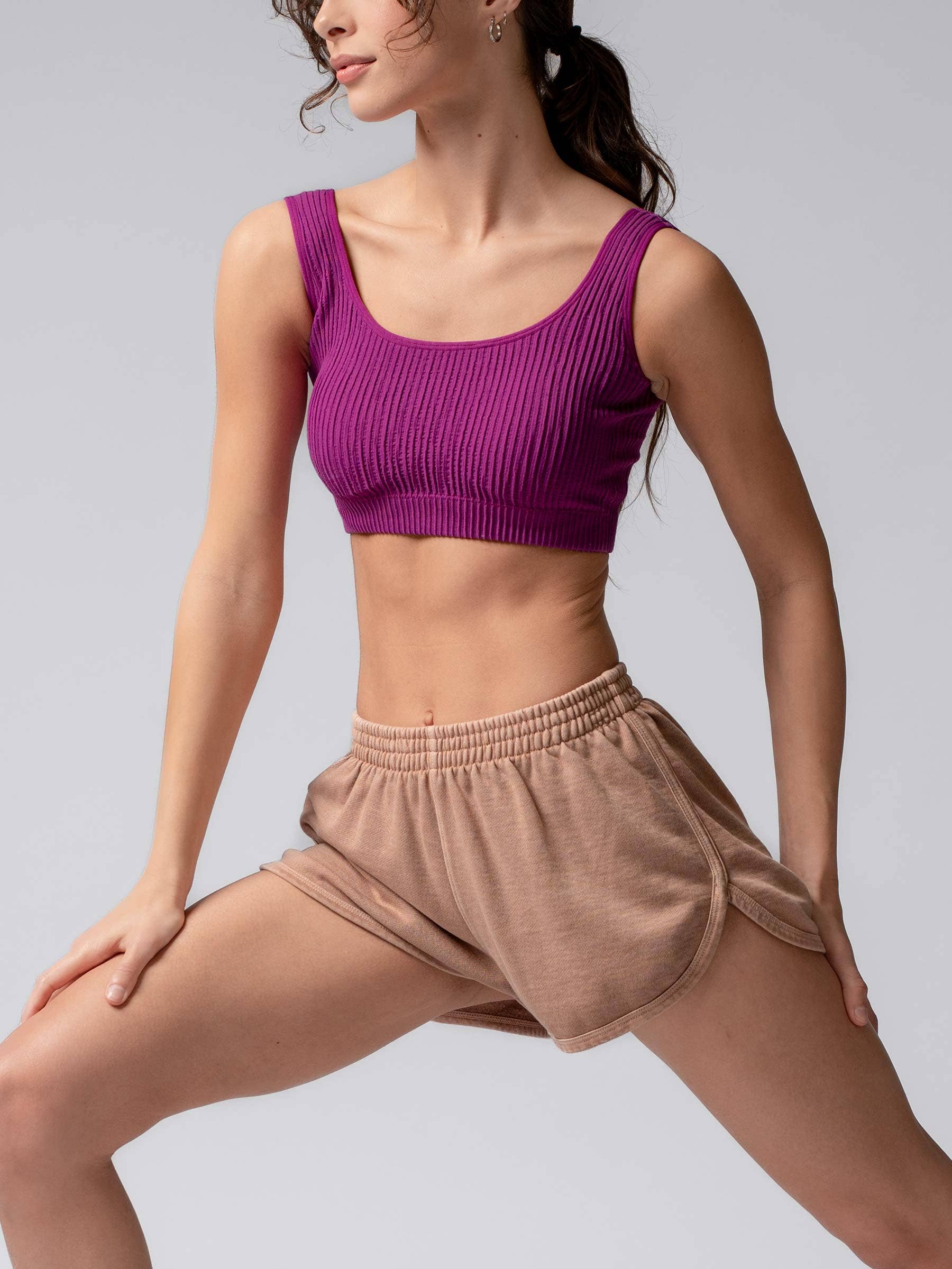 Urban Daizy Ribbed Seamless Bralette Crop Tank Top Black Tank Top - Women's (UDZ-TP-00180) – alternate view 12