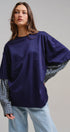 Urban Daizy Oversized Faux Layered Mixed Media Shirt Red Tunic - Women's (UDTP1445-Red) – alternate view 8