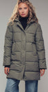 Urban Daizy Hooded Longline Channel-Quilted Puffer Coat Black Puffer Jacket - Women's (UDZ-KN-00657)