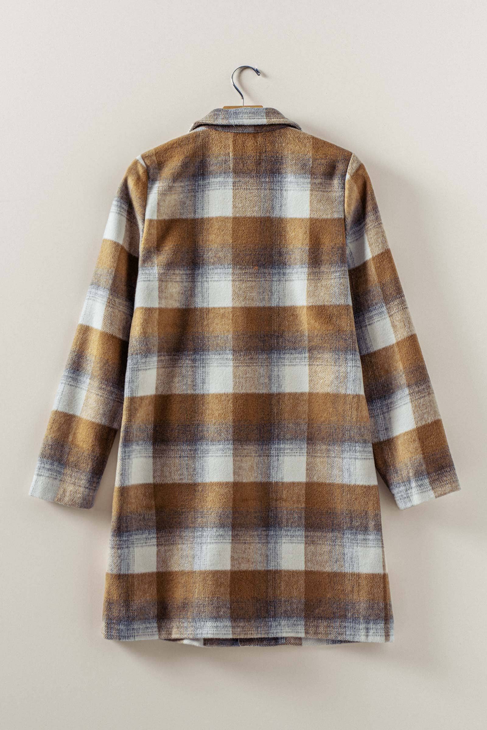 Urban Daizy Brushed Plaid Notched Lapel Coat Black Coat - Women's (UDZ-DR-00392) – alternate view 4