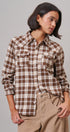 Buffalo Plaid Cropped Flannel Button Down Shirt