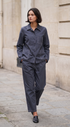 Contrast Stitch Utility Shacket with Patch Pockets