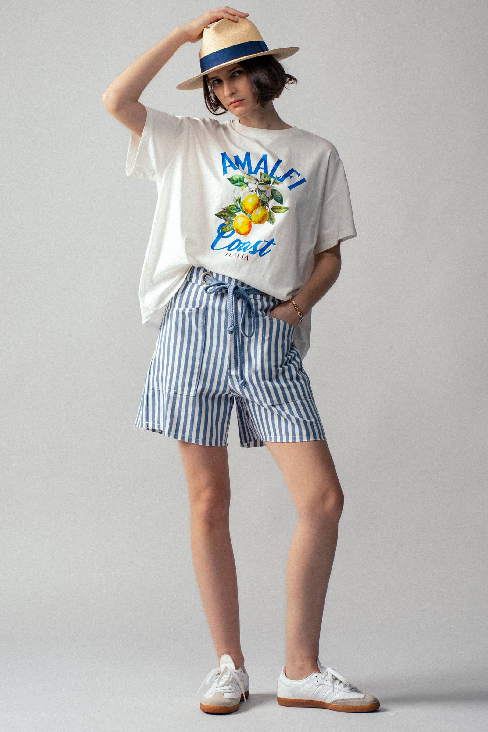 Urban Daizy Striped High-Rise Denim Shorts Blue Shorts - Women's (UDZ-DR-00389) – alternate view 13