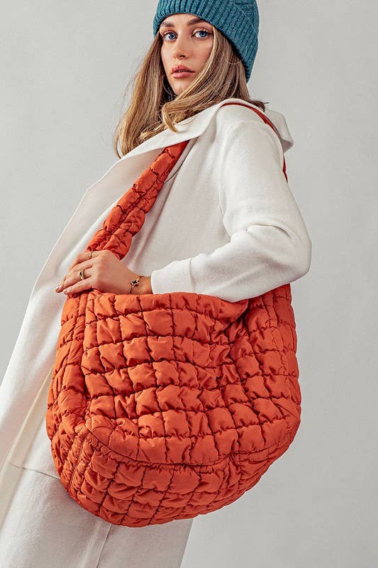 Urban Daizy Puff Quilted Shoulder Tote Bag Beige Shoulder Bag - Women's (UDZ-BG-00001) – alternate view 10