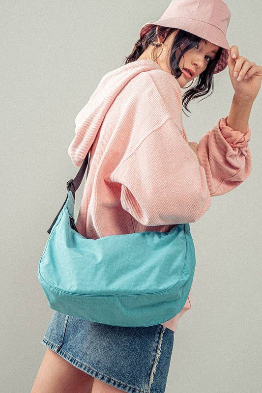 Urban Daizy Contemporary Minimalist Crescent Shoulder Bag Blue Belt Bag - Women's (UDZ-BG-00005) – alternate view 8