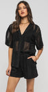 Urban Daizy Open Knit Button-Down Oversized Shirt Black Button Down Shirt - Women's (UDZ-TP-00111) – alternate view 15