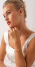 Urban Daizy Elegant Clover Link Charm Bracelet Pink-Gold Charm Dangle Bracelet (UDZ-JW-00035) – alternate view 2