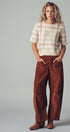 Urban Daizy Inseam Stitch Detail Corduroy Barrel Jeans Brown Pants - Women's (UDZ-PT-00313) – alternate view 7