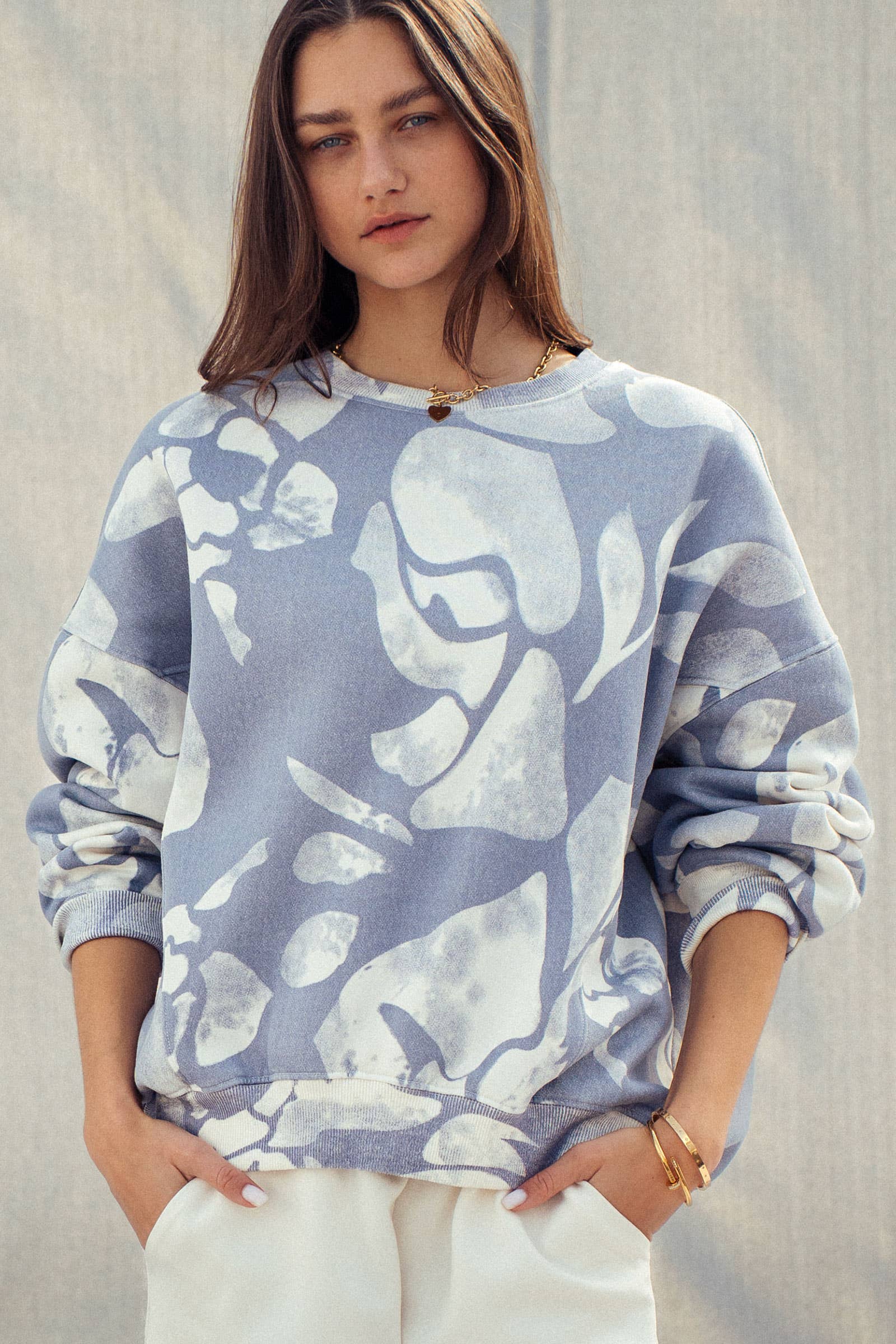 Abstract Cloud Dye Oversized Sweatshirt