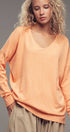Urban Daizy Relaxed Soft V-Neck High-Low Tunic Sweater Carnation Tunic Sweater - Women's (UDZ-KN-01042) – alternate view 6