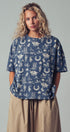 Rodeo Charm Print Oversized Tee in BLUE - Women's Graphic T-shirts | Urban Daizy