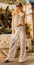 Urban Daizy Floral Lace Wide-Leg Drawstring Pants Black Pants - Women's (UDPT0083-Black) ��� alternate 