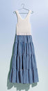 Urban Daizy Ribbed Bodice Striped Tiered Spring Maxi Dress Blue Dress - Women's (UDZ-DR-00178) – alternate view 2