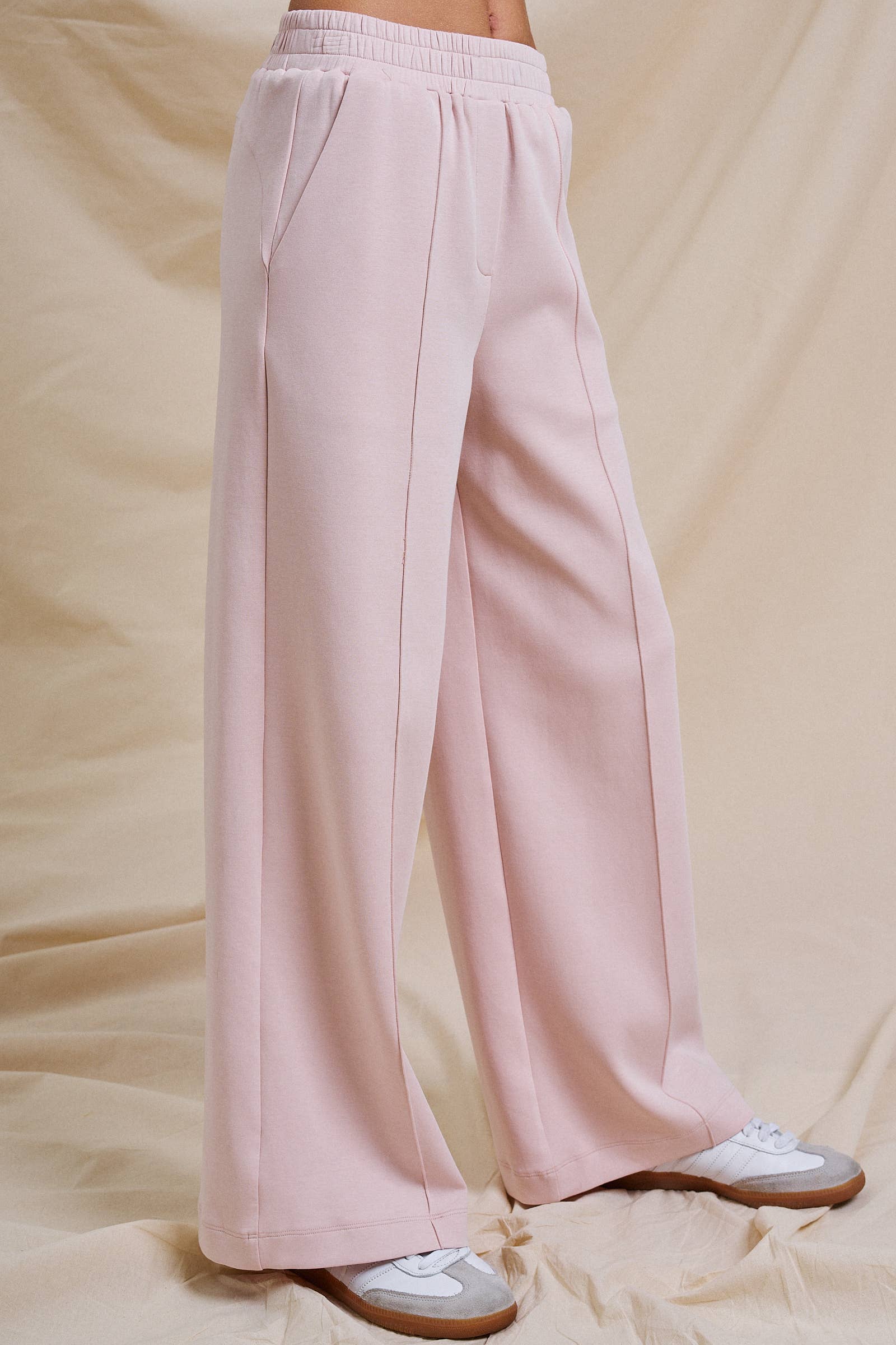 Seamed Front Wide Leg Lounge Pants