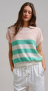 Urban Daizy Retro Striped Textured Knit Sweater Tee Mint Knit Sweater - Women's (TNTP4000-Mint) – alternate view 15
