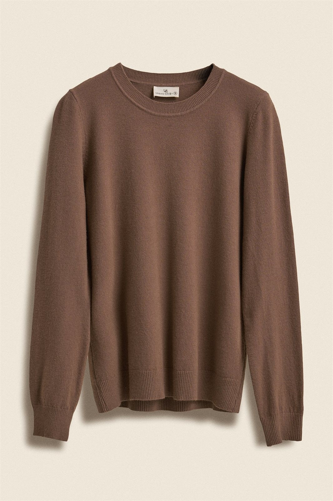 Soft Viscose Blend Crewneck Knit Pullover