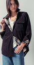 Urban Daizy Plaid Flannel-Lined Corduroy Shacket Taupe Shirt Jacket/Shacket - Women's (UDZ-KN-00150) – alternate view 16