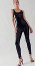 Urban Daizy Scoop Neck Faux Leather Jumpsuit Black Jumpsuit - Women's (UDZ-JR-00049) – alternate view 8