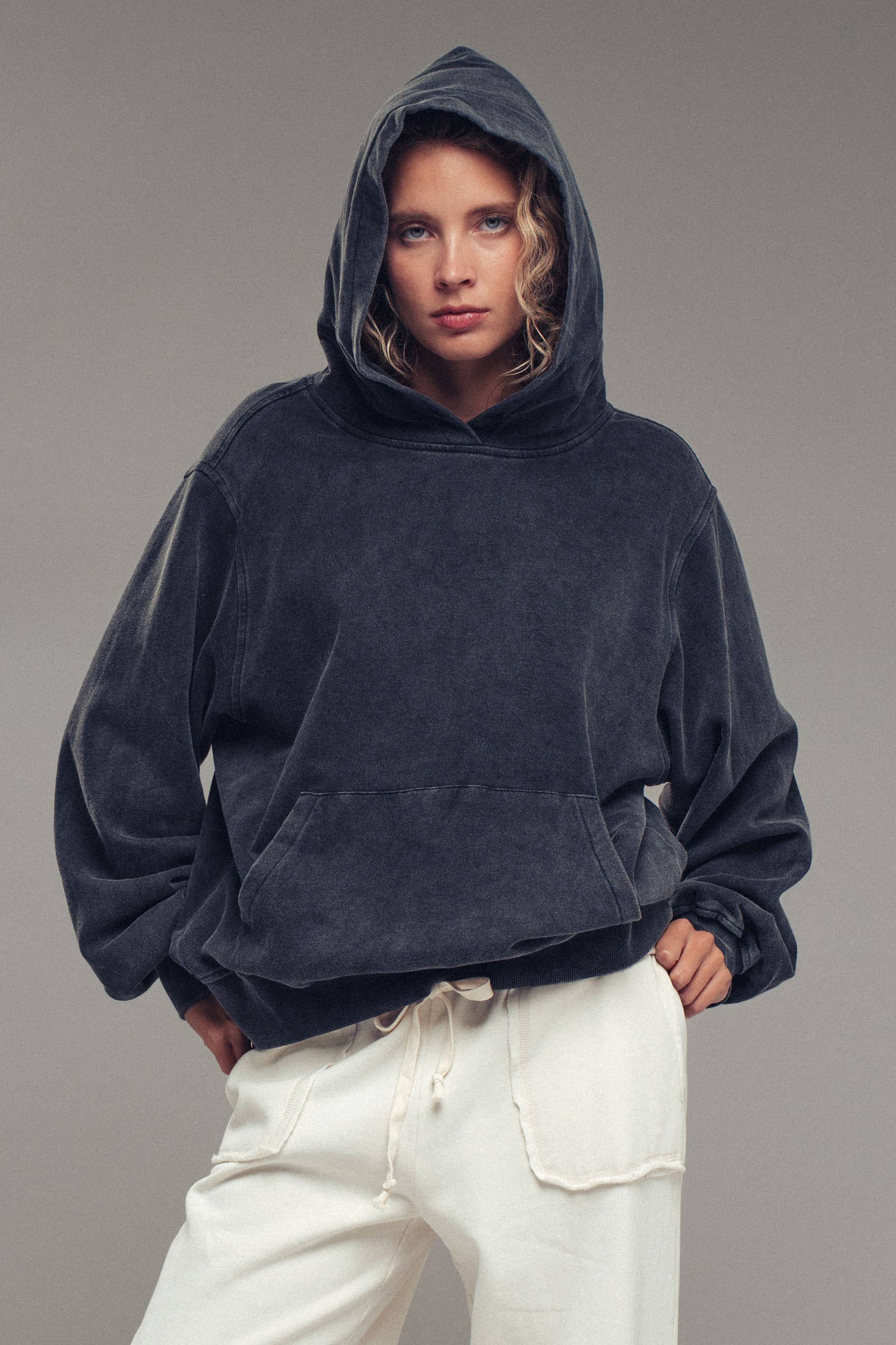 Vintage Wash Oversized Brushed Hoodie
