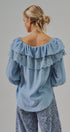 Lace Trim Ruffle Tie Neck Spring Blouse Top