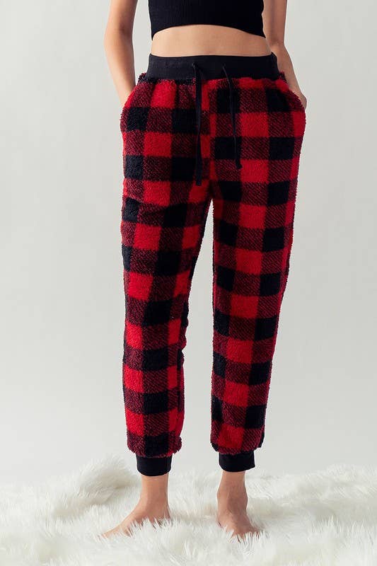 Urban Daizy Cozy Checkered Jogger Style Pajama Pants Ash-Blue Sleepwear Bottom - Women's (UDZ-PT-00127) – alternate view 14