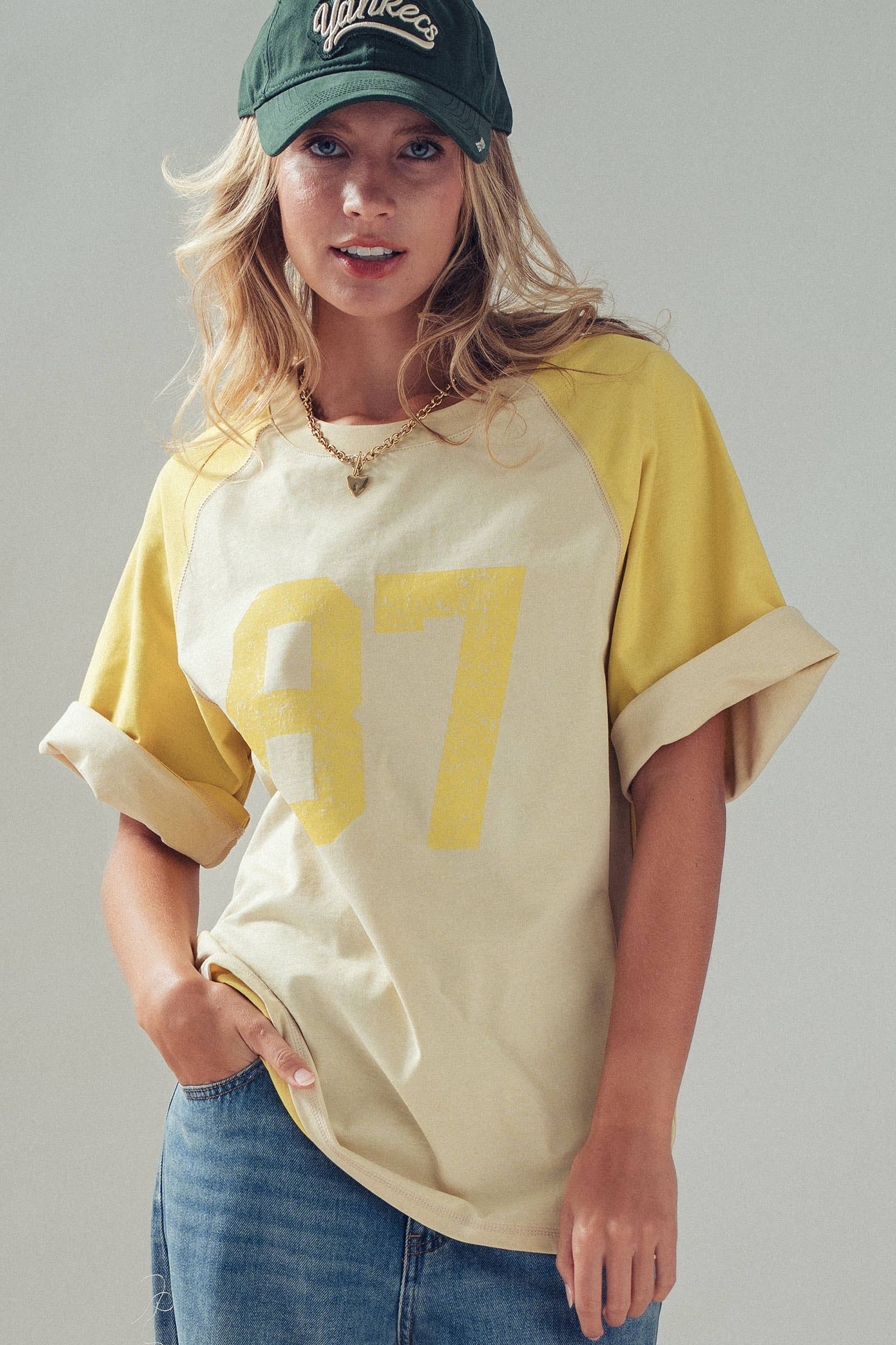 Vintage Varsity Graphic Raglan Sleeve Tee