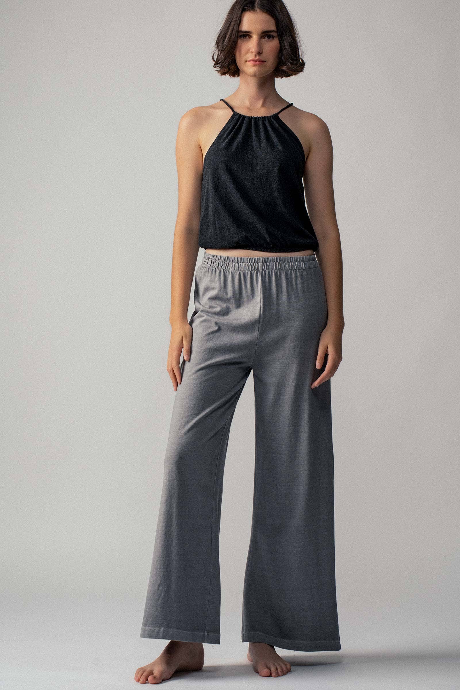 Vintage Wash Cotton Flare Yoga Pants