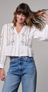 Folk Song Embroidered Peplum Blouse in WHITE - Women's Shirts & Blouses | Urban Daizy