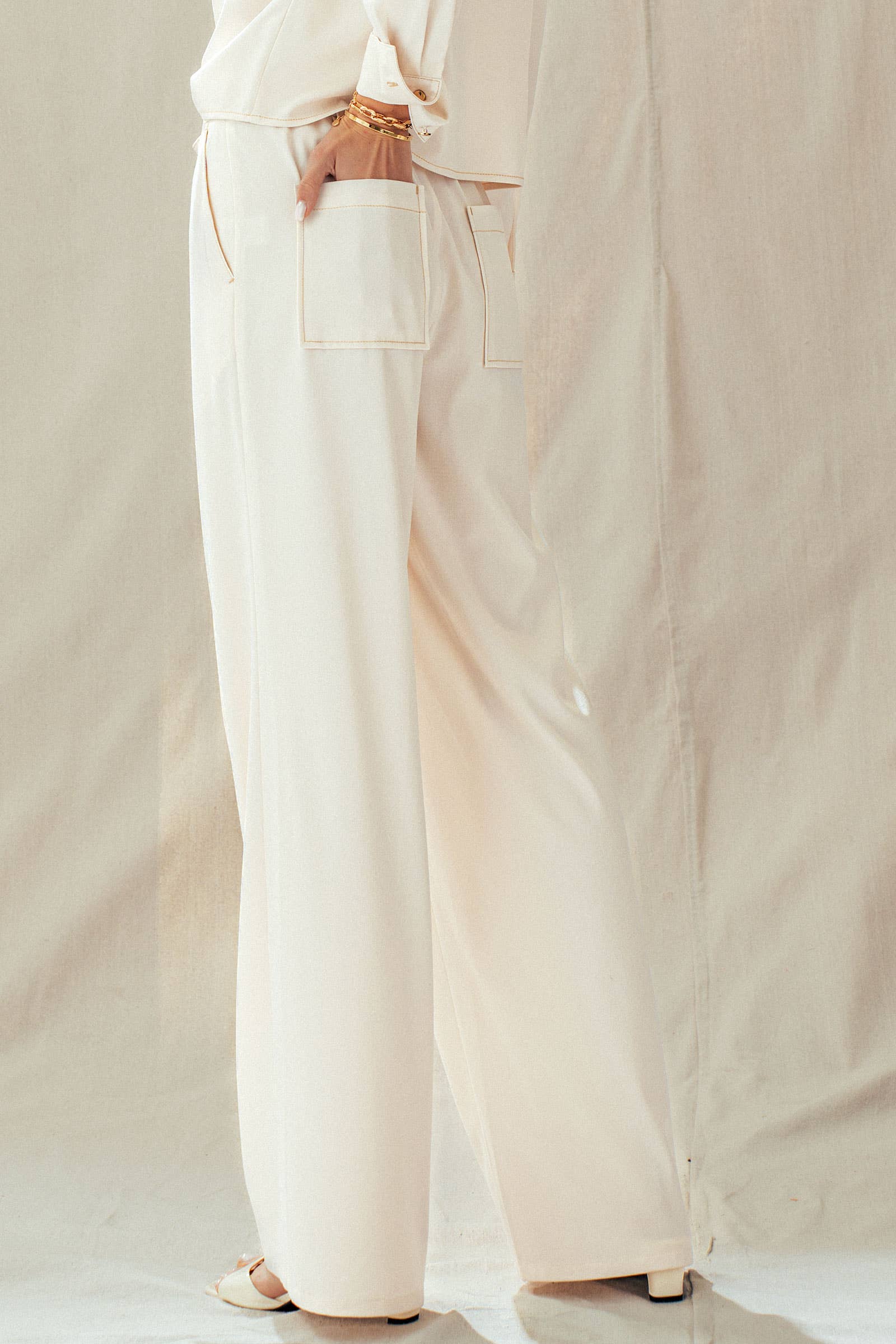 Drawstring Wide Leg Pants