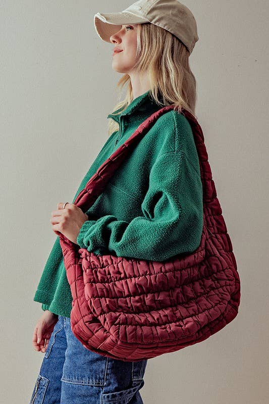 Urban Daizy Puff Quilted Shoulder Tote Bag Beige Shoulder Bag - Women's (UDZ-BG-00001) – alternate view 11