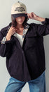 Urban Daizy Plaid Flannel-Lined Corduroy Shacket Taupe Shirt Jacket/Shacket - Women's (UDZ-KN-00150) – alternate view 18