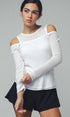Urban Daizy Layered Ribbed Knit Off-Shoulder Long Sleeve Top Black Tank Top - Women's (UDZ-TP-00229) – alternate view 6