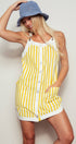 Urban Daizy Sunshine Stripe Overall Dress Blue Overalls - Women's (UDZ-AC-00159) – alternate view 2